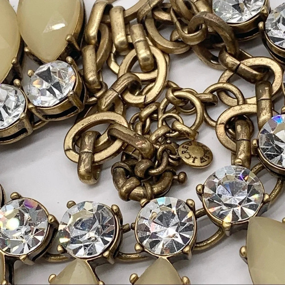 J. Crew Pale Yellow/Beige Teardrop Jeweled Necklace - Picture 3 of 3